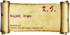 Kajdi Inge névjegykártya
